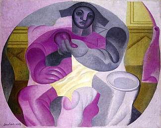 坐着的丑角 Seated Harlequin (1923)，胡安·格里斯