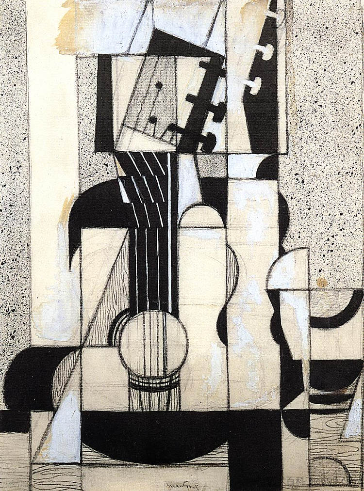 静物与吉他 Still Life with Guitar (1912 - 1913)，胡安·格里斯