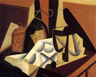 静物与白色桌布 Still Life with White Tablecloth (1916)，胡安·格里斯