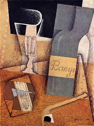 班尤尔酒瓶 The Bottle of Banyuls (1914)，胡安·格里斯