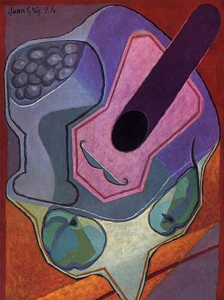 水果小提琴 Violin with Fruit (1924)，胡安·格里斯