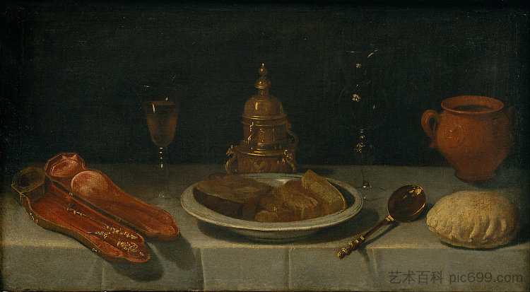 静物和铺放的桌子 Still Life and Laid Table (c.1620)，胡安·范德哈门