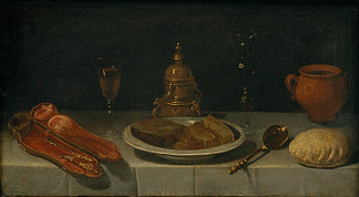 静物和铺放的桌子 Still Life and Laid Table (c.1620)，胡安·范德哈门