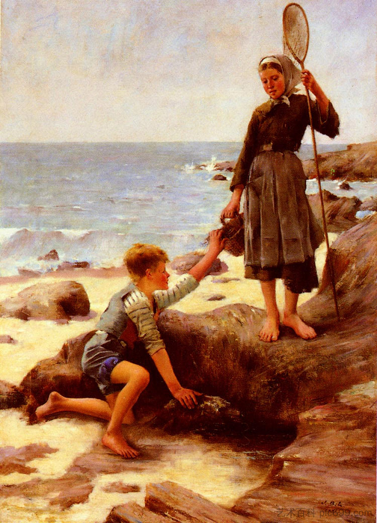 儿童渔民 Child fishermen (1881)，巴斯蒂昂·勒帕热