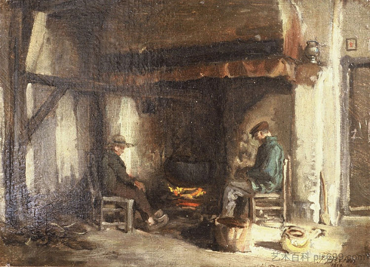 肯彭内部 Interior in Kempen (1859)，朱利叶斯·布雷顿