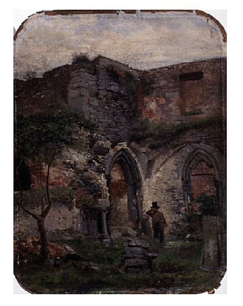 根特圣巴夫修道院遗址 Ruins of Saint Bavo's Abbey in Ghent (1853)，朱利叶斯·布雷顿