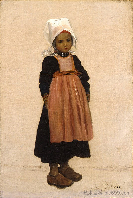 布列塔尼小女孩 Little breton girl，朱利叶斯·布雷顿