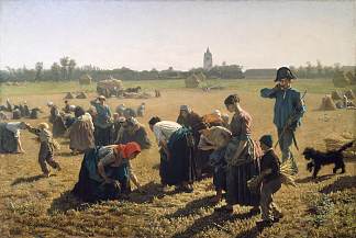 拾穗者 The Gleaners (1854)，朱利叶斯·布雷顿