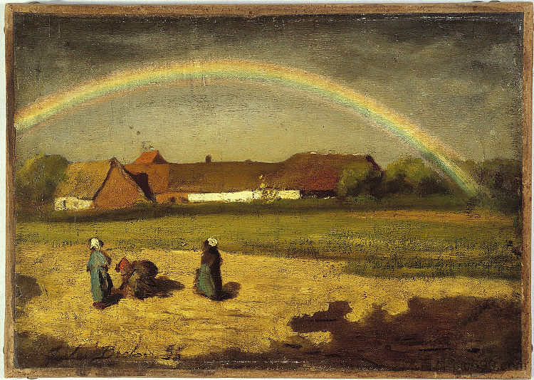 库里耶尔的彩虹 The rainbow in Courrières (1855)，朱利叶斯·布雷顿