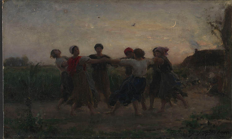 库里耶尔的仲夏夜舞会 Midsummer Night Dance in Courrières (1875)，朱利叶斯·布雷顿