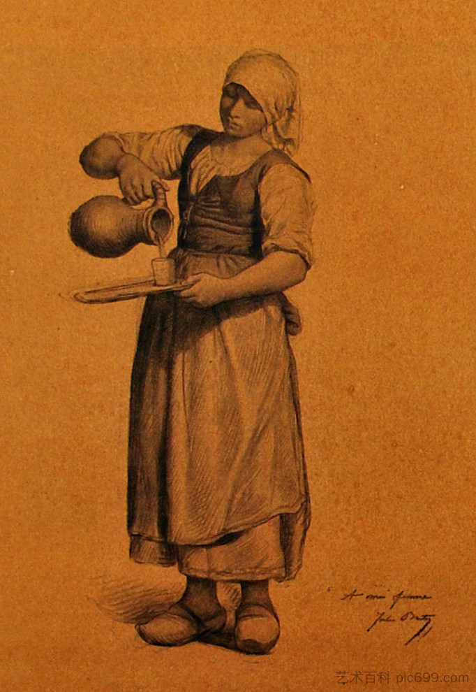 牛奶女孩 The milk girl (1898 - 1899)，朱利叶斯·布雷顿