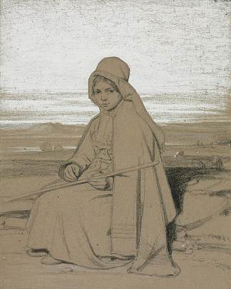 坐着的牧羊女 A Seated Shepherdess，朱班·杜雷