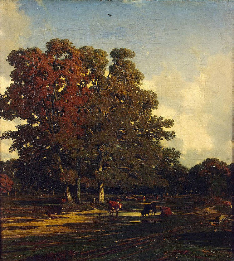 秋天的风景 Autumn Landscape (1850)，朱班·杜雷