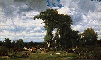 利穆赞的牛景观 Landscape with Cattle at Limousin (1837)，朱班·杜雷