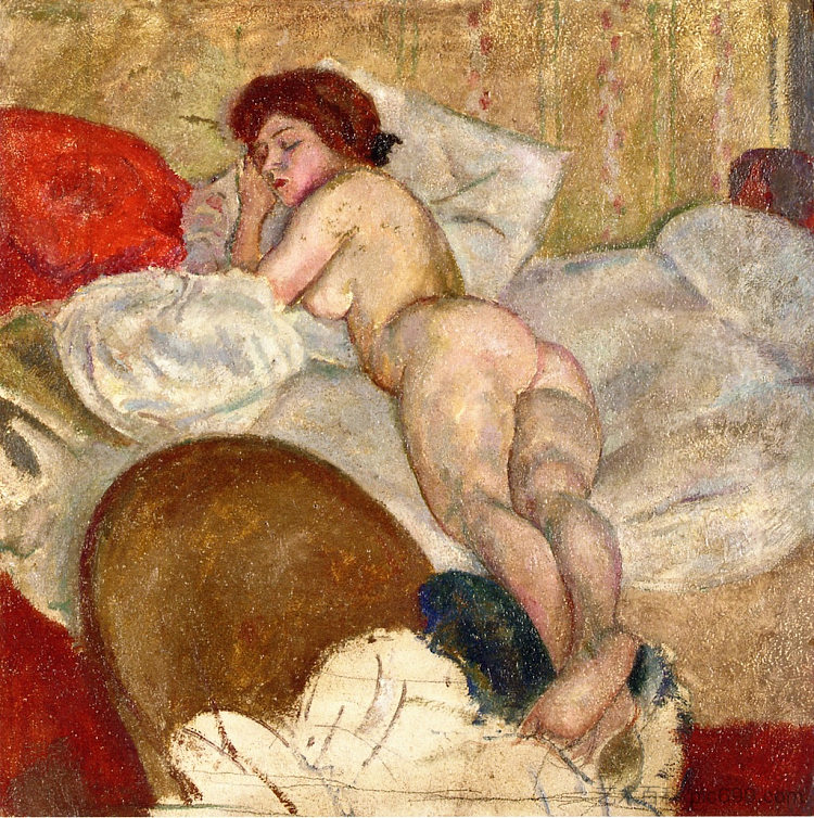 在酒店房间 In the Hotel Room (1908)，朱勒·帕斯金