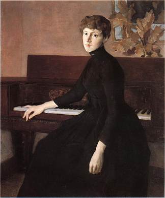 在钢琴上 At the Piano (c.1903)，朱利安·奥尔登·威尔