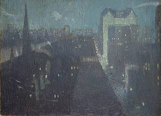 夜曲：广场 Nocturne: The Plaza (1911)，朱利安·奥尔登·威尔