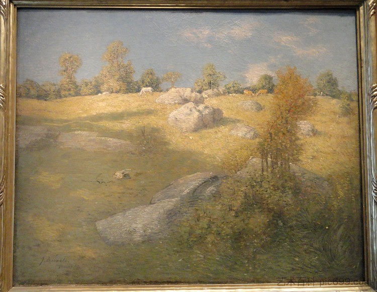 高地牧场 Upland Pasture (c.1905)，朱利安·奥尔登·威尔