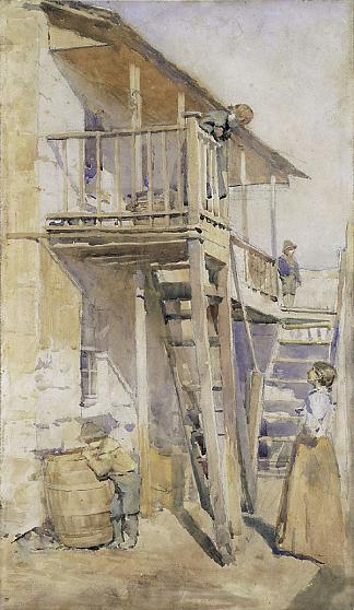老房子的后面，克莱德圣米勒角 Back of old house, Clyde St Miller’s Point (1895)，朱利安·艾斯通