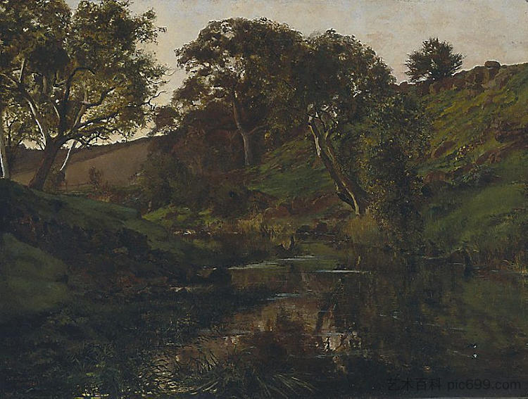 晚上,梅里溪 Evening, Merri Creek (1882),朱利安·艾斯通