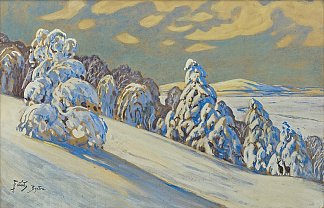 来自比斯特拉的冬季景观 Winter Landscape from Bystra，朱利安法瓦特