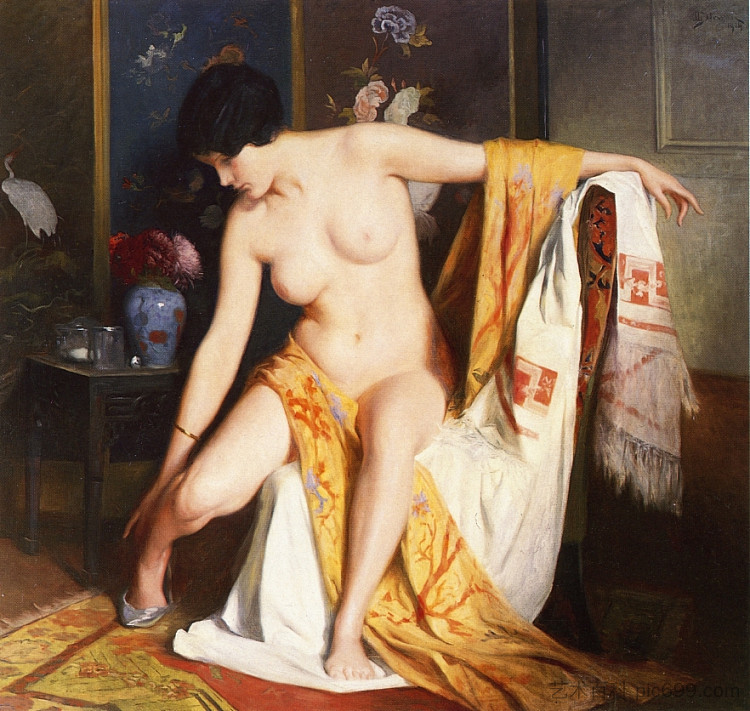 室内裸体 Nude in an Interior (1914)，朱利叶斯·勒布朗·斯图尔特