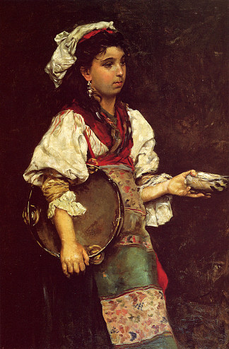 西班牙女孩 Spanish Girl (1875)，朱利叶斯·勒布朗·斯图尔特