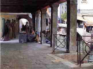 威尼斯市场场景 Venetian Market Scene (1907)，朱利叶斯·勒布朗·斯图尔特