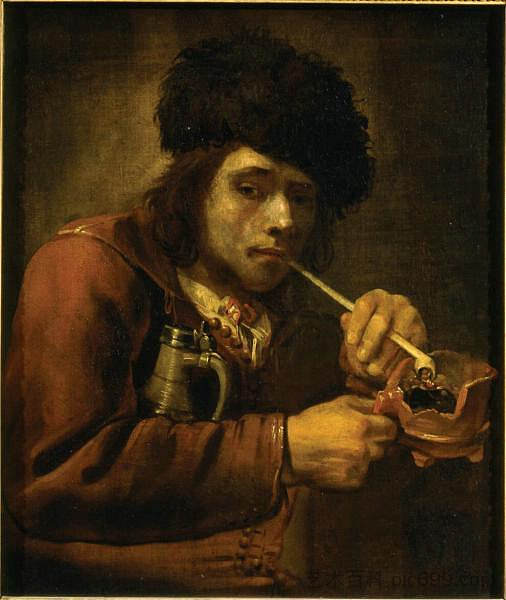 吸烟者 Smoker (c.1670; Netherlands  )，尤里恩范斯特里克