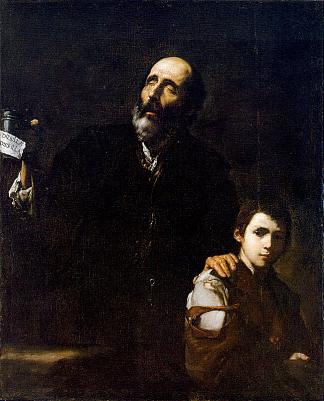 瞎眼老乞丐 Blind Old Beggar (c.1632; Naples,Italy                     )，胡塞佩·德·里贝拉