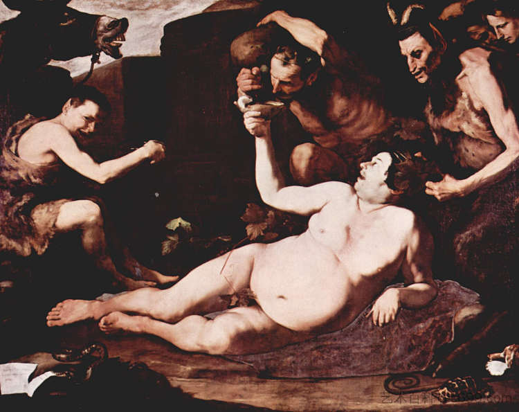 醉酒的西勒努斯 Drunken Silenus (1626; Naples,Italy  )，胡塞佩·德·里贝拉