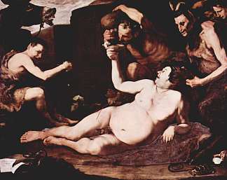 醉酒的西勒努斯 Drunken Silenus (1626; Naples,Italy                     )，胡塞佩·德·里贝拉