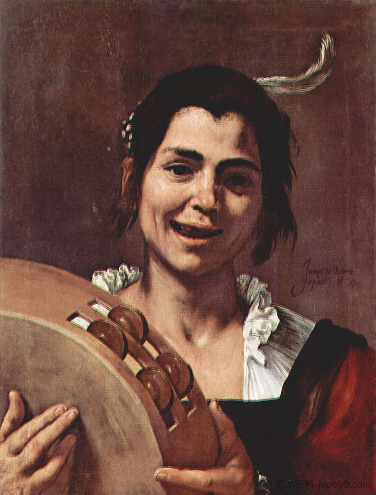 女孩与铃鼓 Girl with Tambourine (1637; Naples,Italy  )，胡塞佩·德·里贝拉