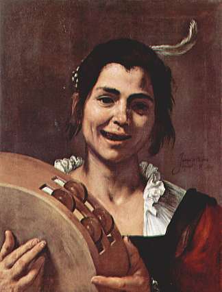女孩与铃鼓 Girl with Tambourine (1637; Naples,Italy                     )，胡塞佩·德·里贝拉