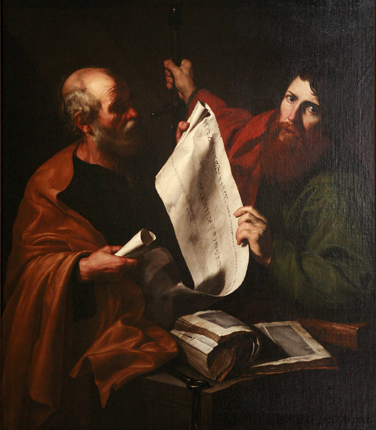 圣彼得和圣保罗 Saint Peter and Saint Paul (c.1616; Naples,Italy  )，胡塞佩·德·里贝拉