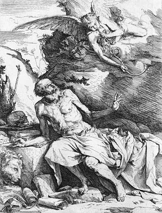 圣杰罗姆与天使 St. Jerome and the Angel (1621; Naples,Italy                     )，胡塞佩·德·里贝拉