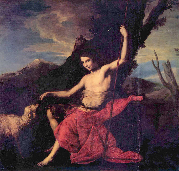 旷野中的施洗者圣约翰 St. John the Baptist in the Wilderness (c.1635; Naples,Italy  )，胡塞佩·德·里贝拉