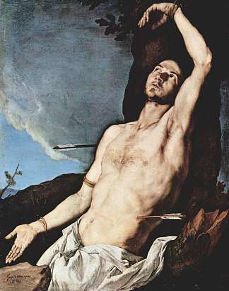 圣塞巴斯蒂安 St. Sebastian (1651; Naples,Italy                     )，胡塞佩·德·里贝拉