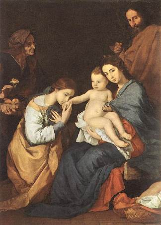 圣安妮和圣凯瑟琳的神圣家族 The Holy Family with St. Anne and St. Catherine (1648; Naples,Italy                     )，胡塞佩·德·里贝拉