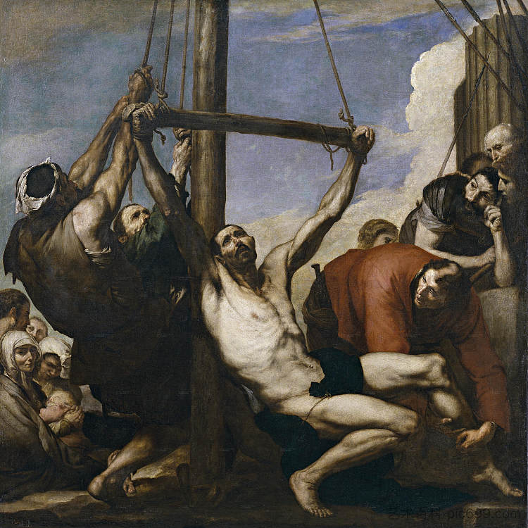 圣菲利普殉难 The Martyrdom of St. Philip (1639; Naples,Italy  )，胡塞佩·德·里贝拉