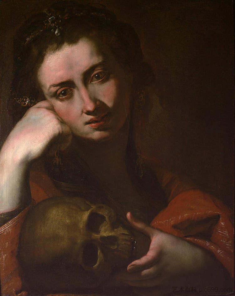 忏悔的抹大拉（瓦尼塔斯） The Penitent Magdalen (Vanitas)，胡塞佩·德·里贝拉