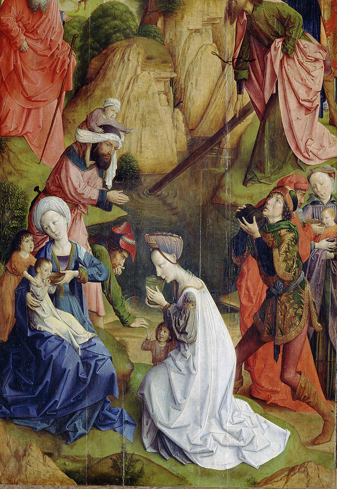 髑髅地三联画（局部） Calvary Triptych (detail) (1465 - 1468)，尤斯图斯·范根特