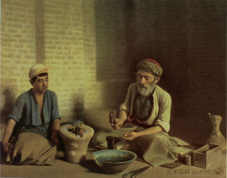 巴格达迪金匠 The Baqdadi goldsmith (1901; Iran,Islamic Republic of ),卡玛勒·奥尔·莫克