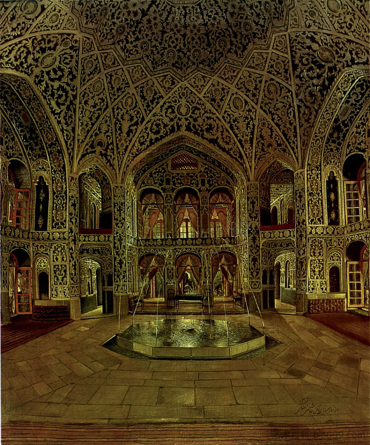 萨尔塔纳特阿巴德宫池塘屋 The Pond House Of Saltanat Abad Palace (1882; Iran,Islamic Republic of  )，卡玛勒·奥尔·莫克