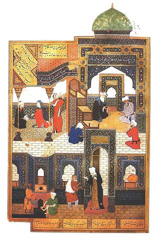 清真寺里的贝赫扎德乞丐 Behzad beggar at a mosque (1488)，白扎德