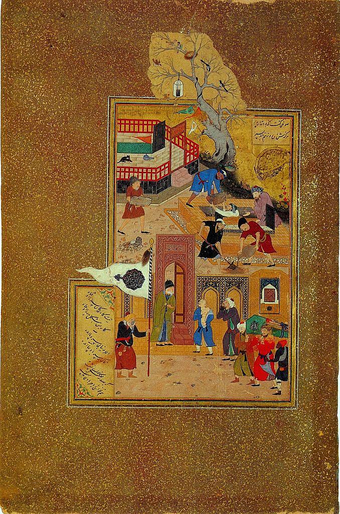 尼沙布尔年迈的阿塔尔的葬礼 The funeral of the elderly Attar of Nishapur (1486)，白扎德