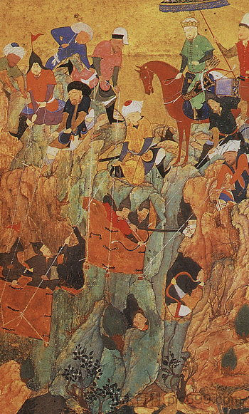 帖木儿军队袭击格鲁吉亚内尔日镇的幸存者 Timur's army attacks the survivors of the town of Nerges, in Georgia，白扎德