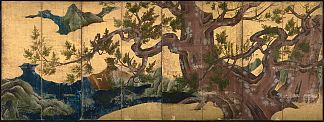 柏树 Cypress Trees (c.1590; Japan                     )，狩野永德