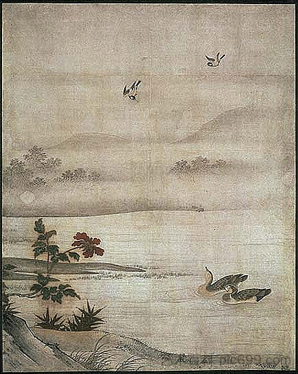 四季花鸟 Flowers and Birds of the Four Seasons (1513)，狩野元信