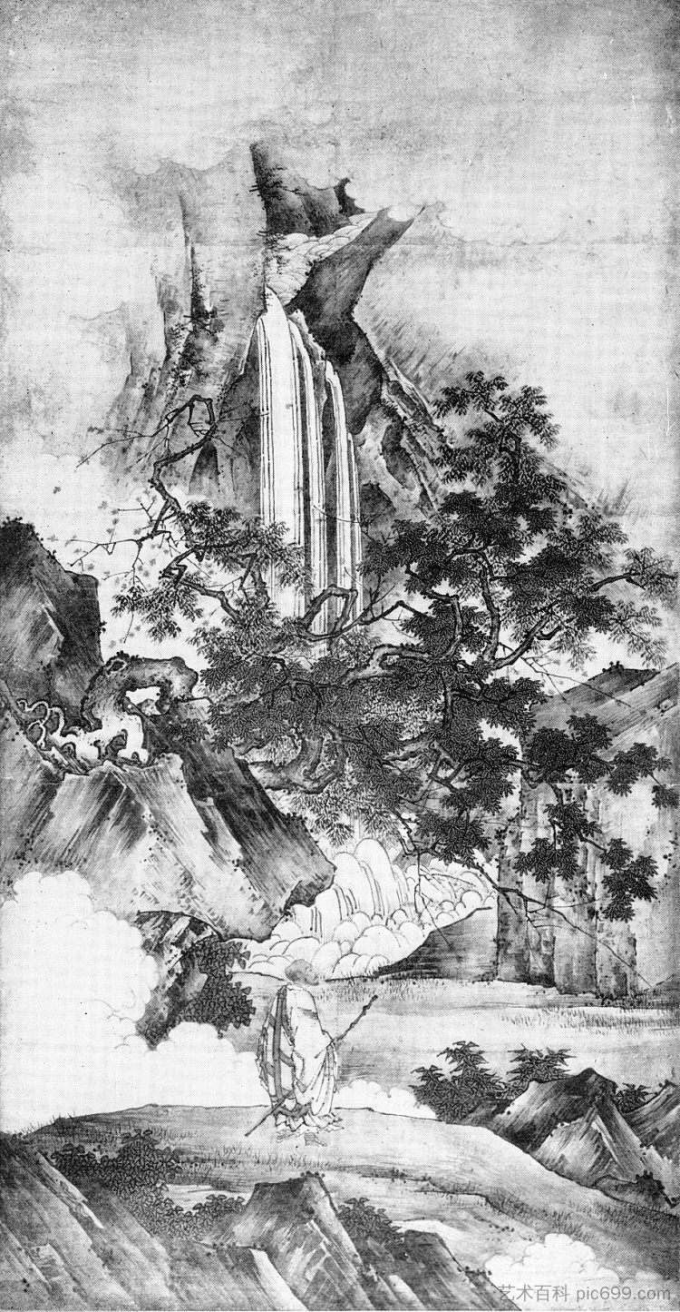 瀑布 Waterfall，狩野元信